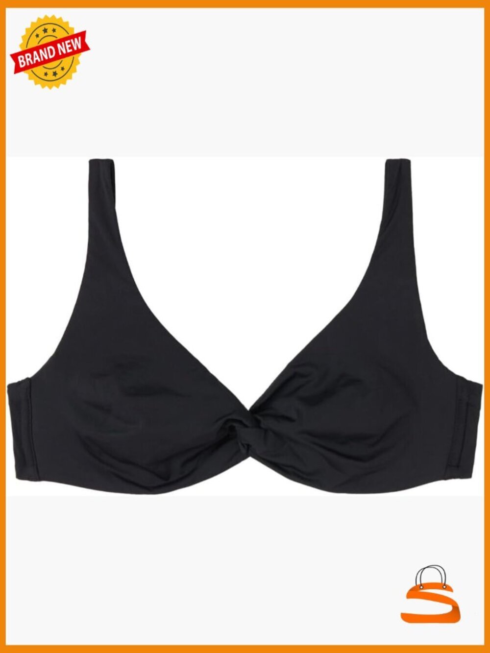 Balconette Bikini Top Underwire Knot Front Adjustable Straps 3X-Large